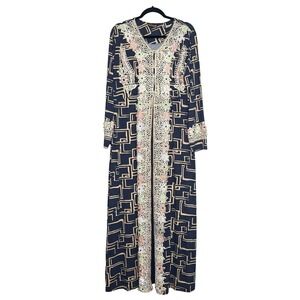 Tekstil Takwa Abaya Kaftan Dress Embroidery Beads Embellished Sz XXL Long Sleeve